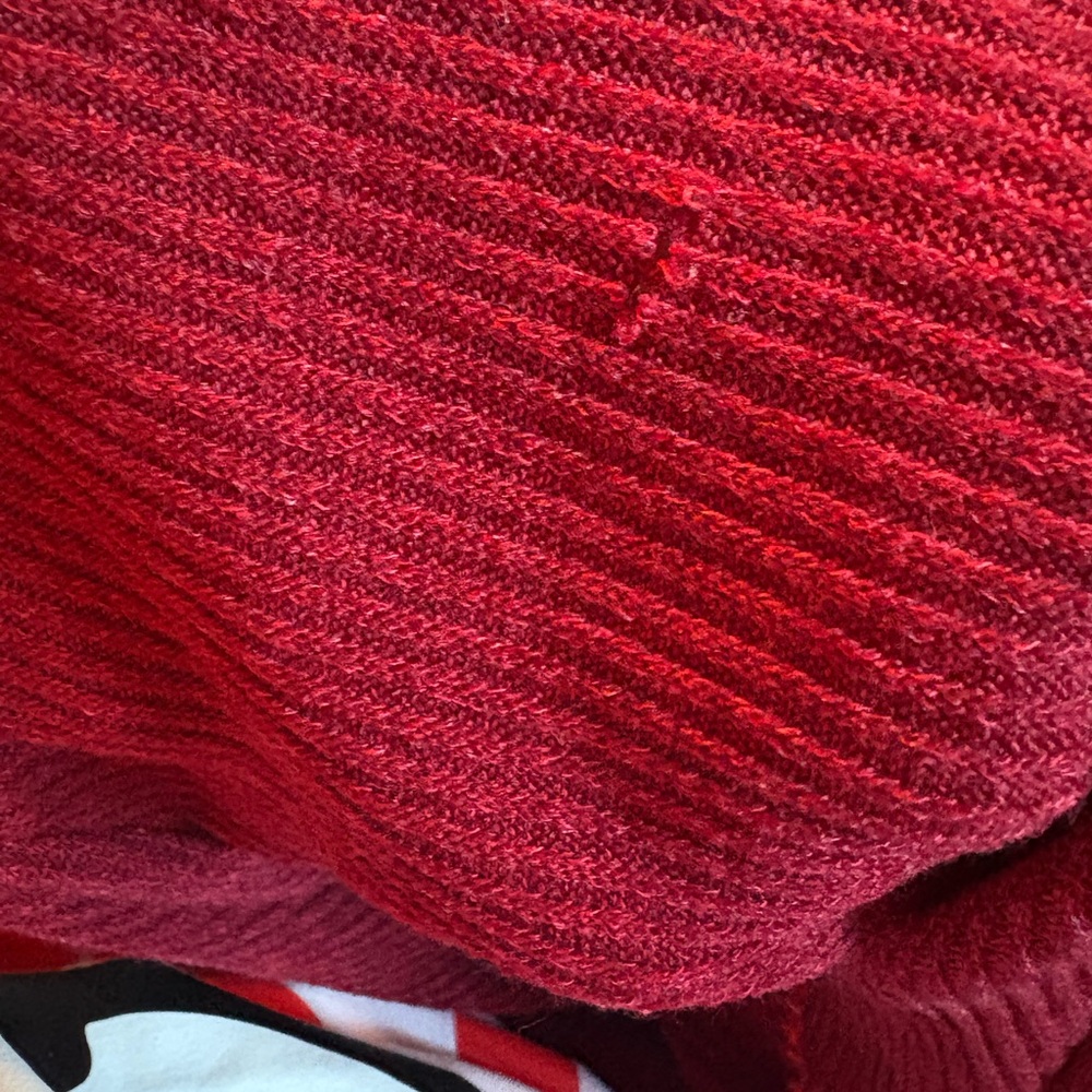 Red Ribbed Knit Sweater